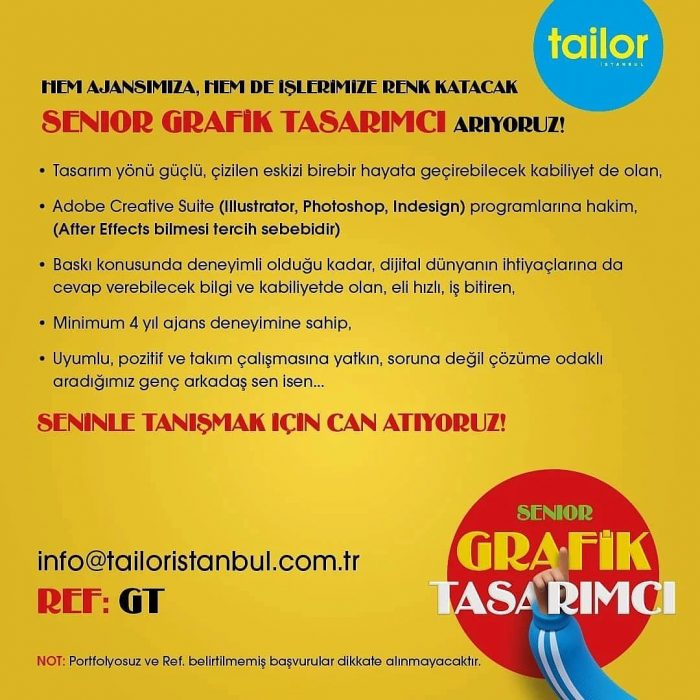 Tailor İstanbul Grafik Tasarımcı Arıyor