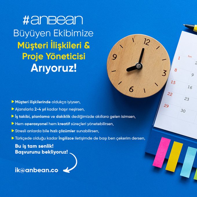 Anbean, Müşteri İlişkileri Proje Yöneticisi Arıyor