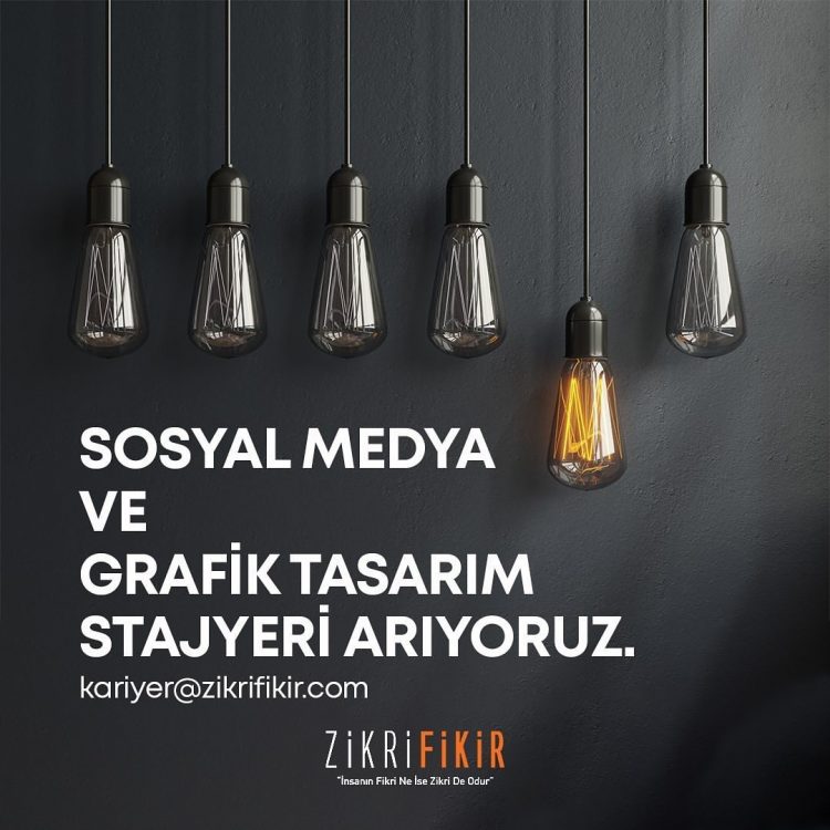 Sosyal Medya ve Grafik Tasarım Stajyeri ilanları Zikri Fikir, Sosyal Medya ve Grafik Tasarım Stajyeri Arıyor