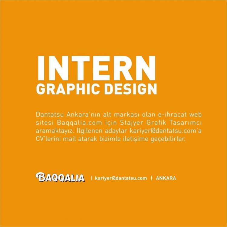 Grafik Tasarım Stajyeri iş ilanları Dantatsu, Grafik Tasarım Stajyeri Arıyor