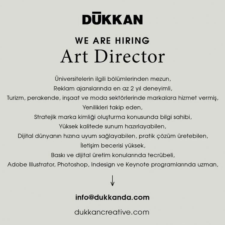 Dükkan Creative, Art Director Arıyor