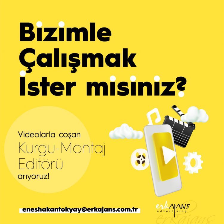 Video Montaj Editörü iş ilanları Erk Ajans, Video Montaj Editörü Arıyor