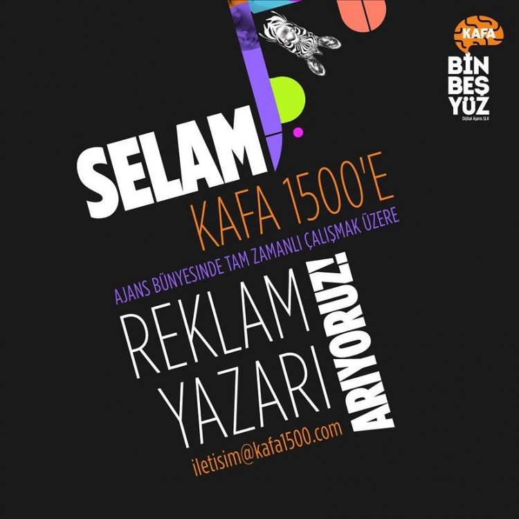 Reklam Yazarı iş ilanları Kafa1500 Ajans, Reklam Yazarı Arıyor!