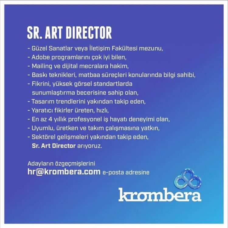 Krombera, Senior Art Director Arıyor