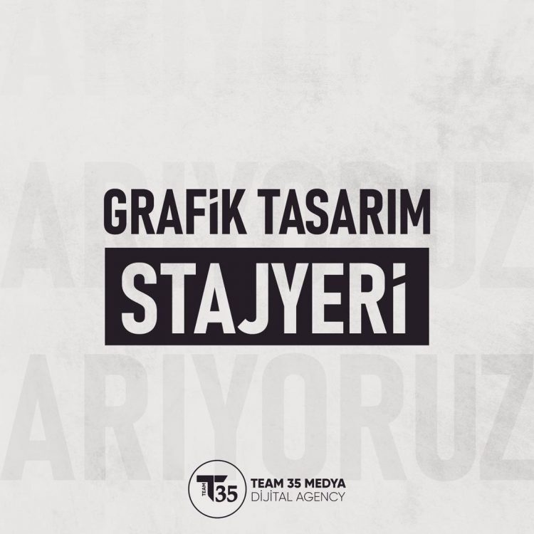 Grafik Tasarım Stajyeri iş ilanları Team 35 Medya, Grafik Tasarım Stajyeri Arıyor