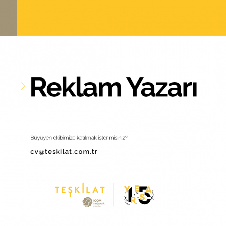 Reklam Yazarı iş ilanları Teşkilat ICOM, Reklam Yazarı Arıyor