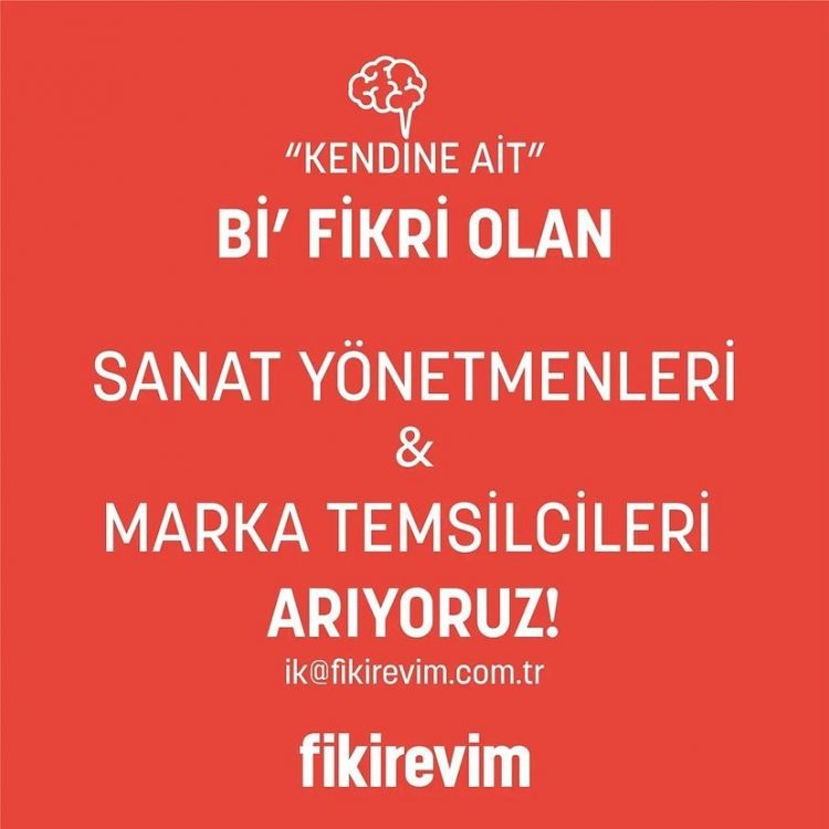 Sanat Yönetmeni ve Marka Temsilcisi iş ilanları Fikirevim, Sanat Yönetmeni ve Marka Temsilcisi Arıyor