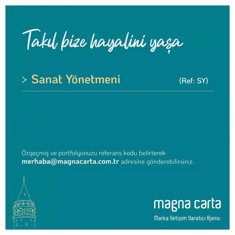 Sanat Yönetmeni iş ilanları Magna Carta Marka İletişim Kreatif Ajansı, Sanat Yönetmeni Arıyor