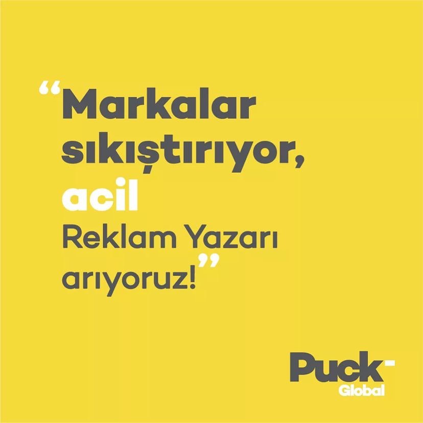 Puck Global, Reklam Yazarı Arıyor