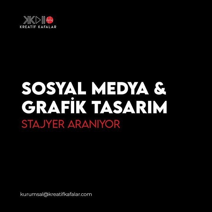 Kreatif Kafalar, Grafik Tasarım ve Sosyal Medya Stajyeri Arıyor!