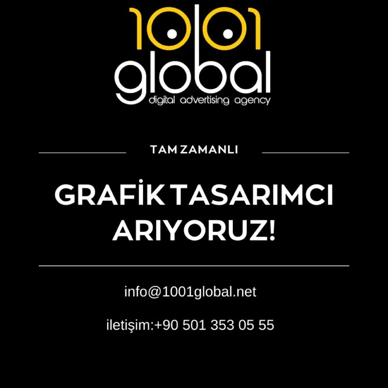 Grafik Tasarımcı ilanları 1001 Global Agency, Grafik Tasarımcı Arıyor