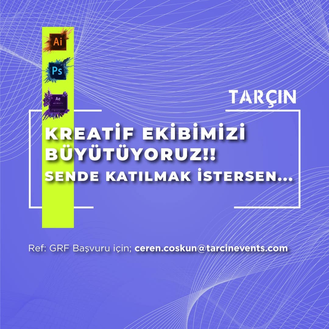 Graphic Designer ilanları Tarçın Events, Graphic Designer iş ilanı