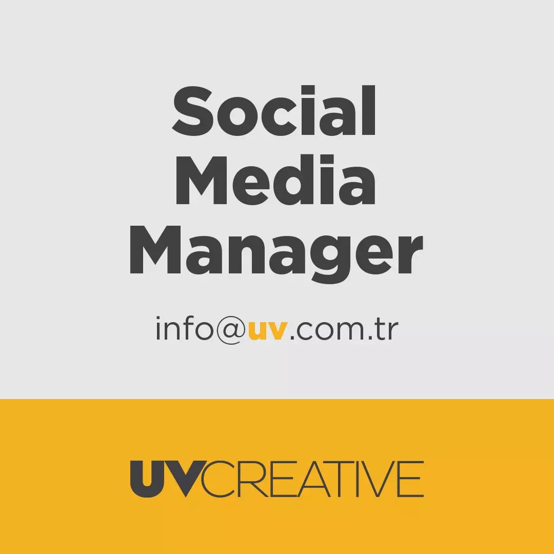 Sosyal Medya Yöneticisi ilanları UV CREATIVE, Sosyal Medya Yöneticisi iş ilanı