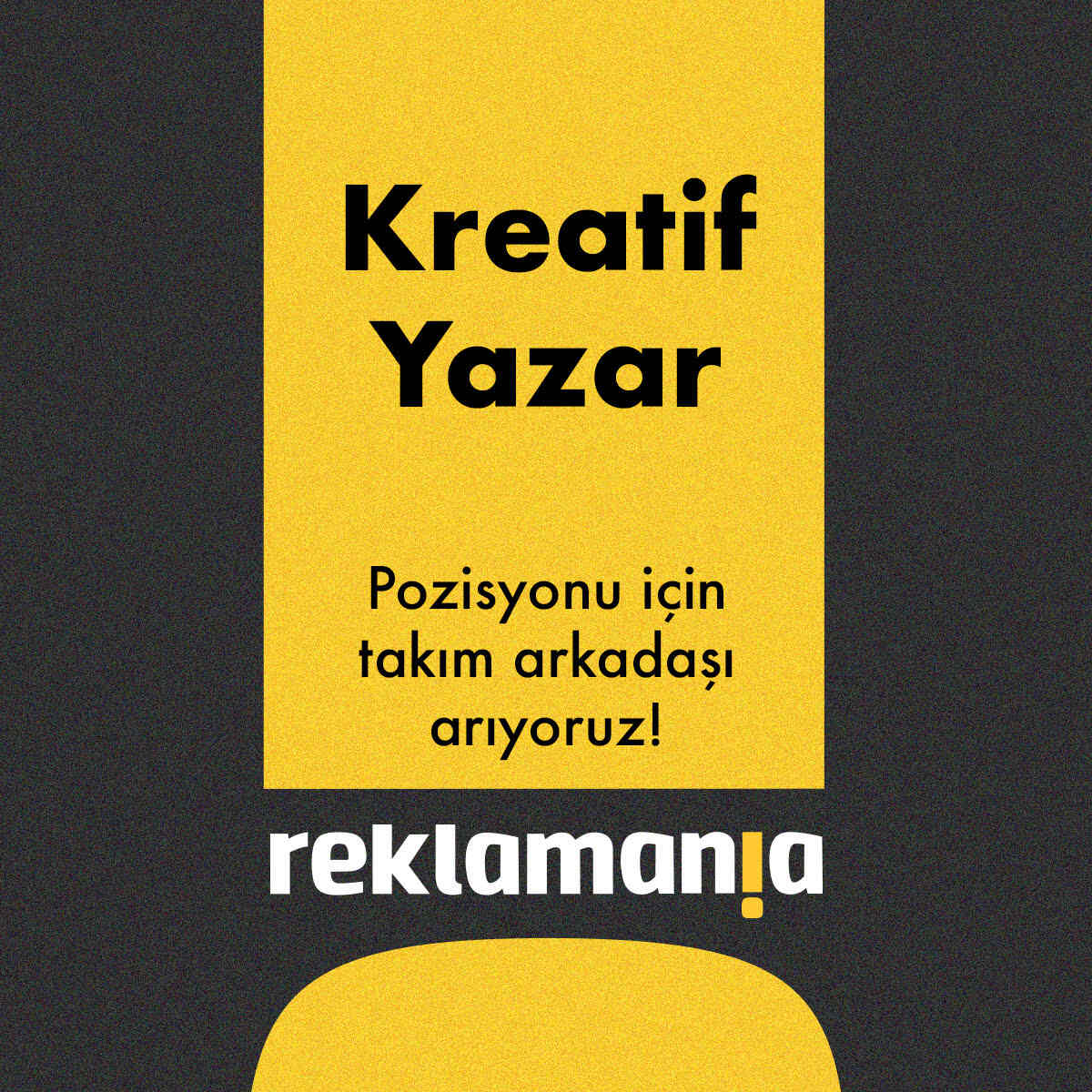 Kreatif Yazar iş ilanları Reklamania, Kreatif Yazar Arıyor