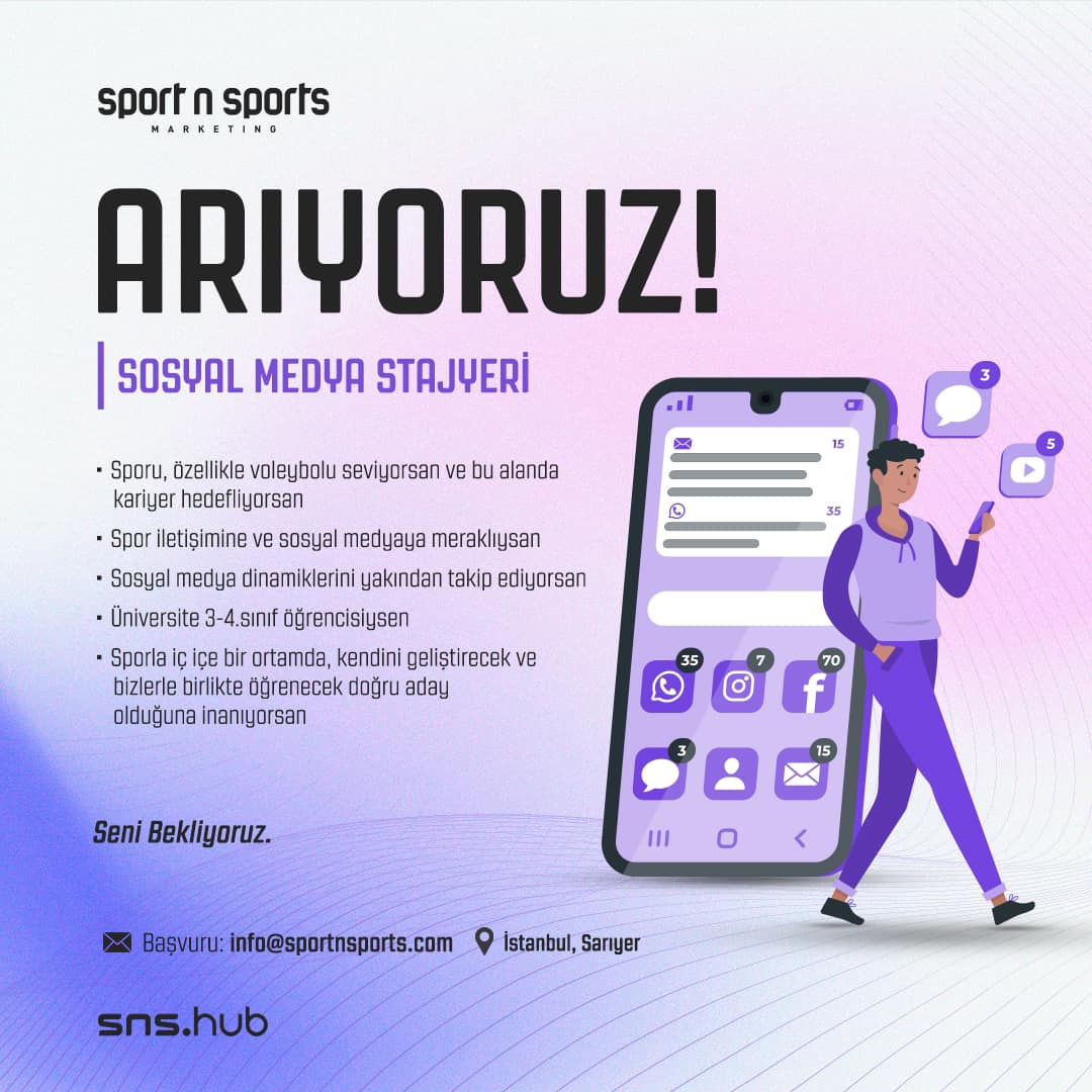 Sosyal Medya Stajyeri iş ilanları Sport n Sports, Sosyal Medya Stajyeri Arıyor