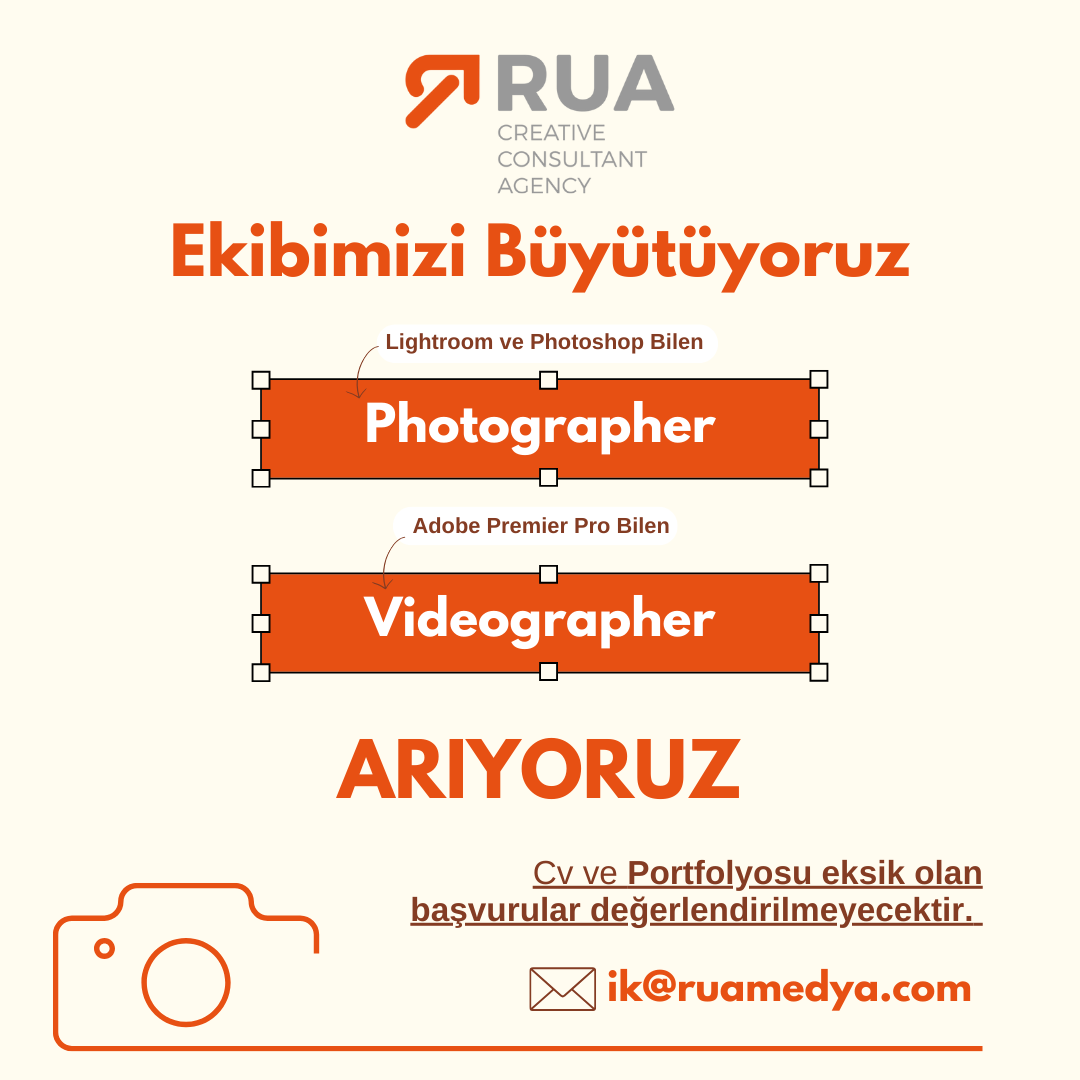 Videographer ve Photographer iş ilanları RUA Medya, Videographer ve Photographer Arıyor
