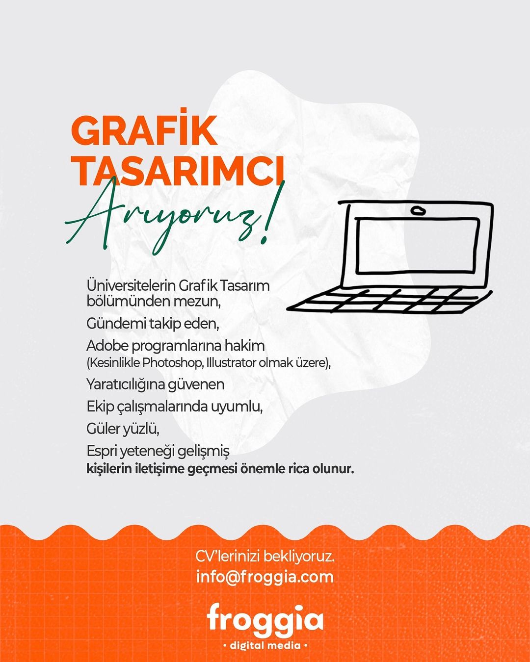 Grafik Tasarım Uzmanı iş ilanları - Froggia Media Froggia Media, Grafik Tasarım Uzmanı Arıyor