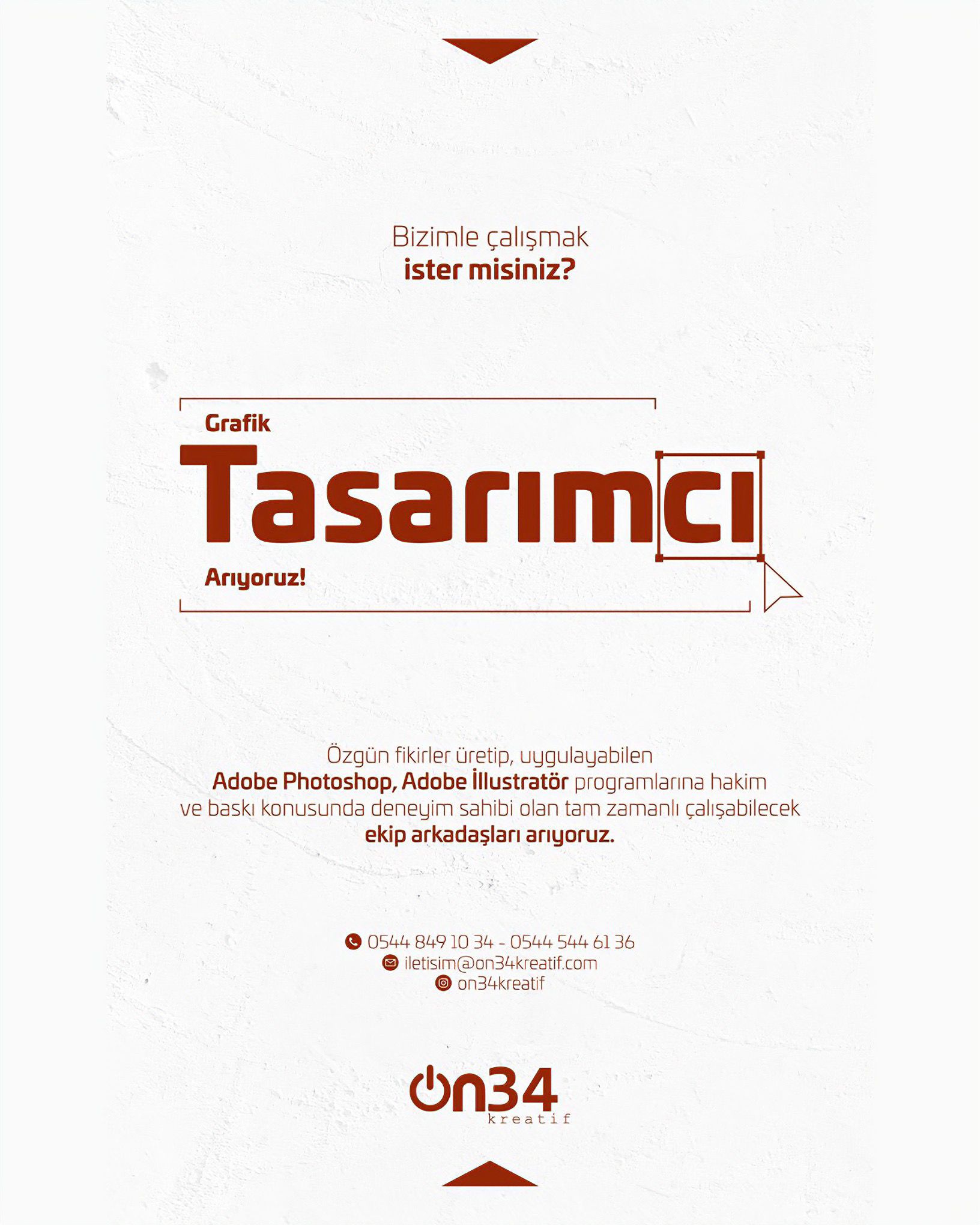 Grafik Tasarımcı iş ilanları. -On34 Kreatif On34 Kreatif, Grafik Tasarımcı Arıyor