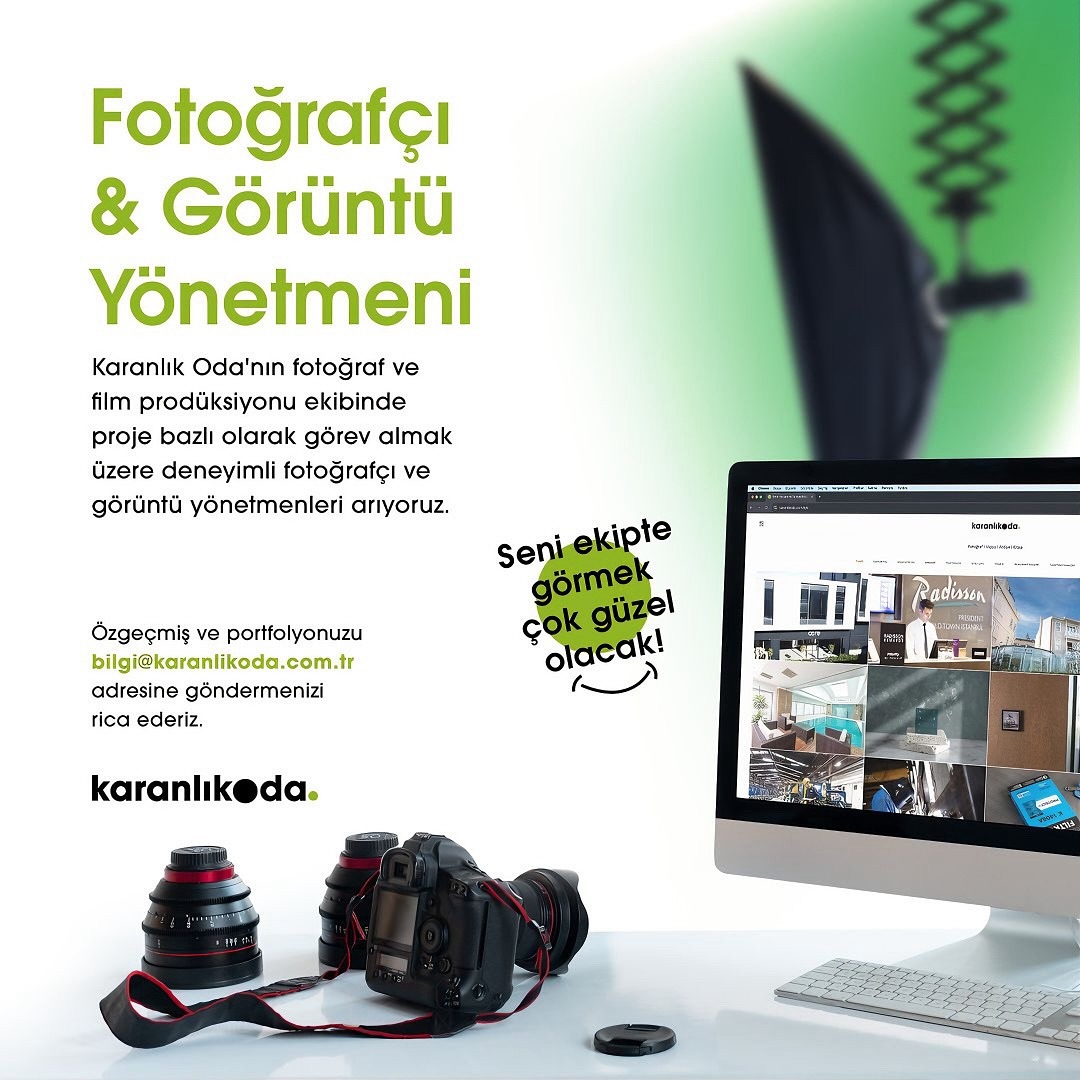 Görüntü Yönetmeni ve Fotoğrafçı iş ilanları Karanlık Oda Fotoğraf Film, Görüntü Yönetmeni ve Fotoğrafçı Arıyor