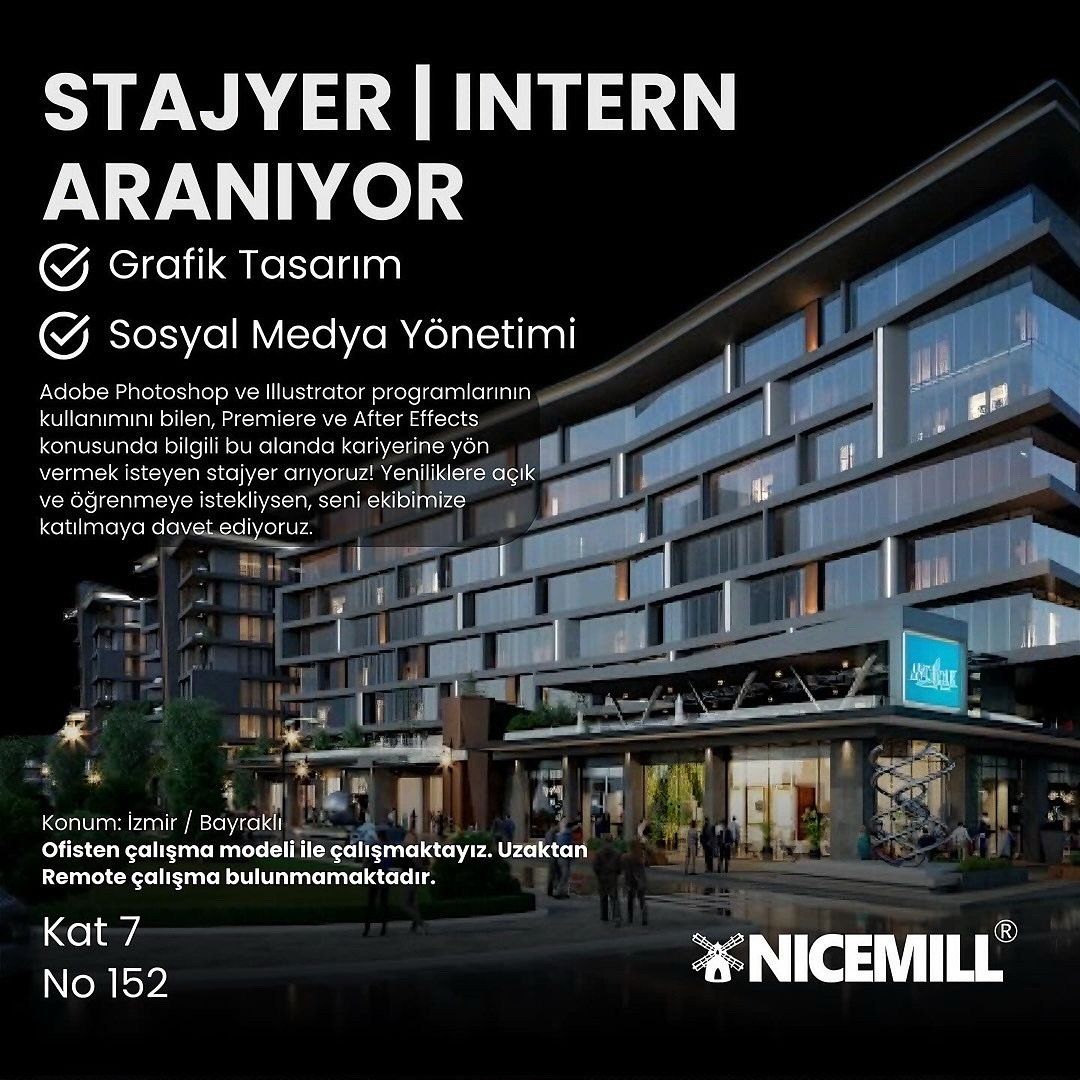 Grafik Tasarım ve Sosyal Medya Stajyeri iş ilanları Nicemill Reklam Ajansı, Grafik Tasarım ve Sosyal Medya Stajyeri Arıyor