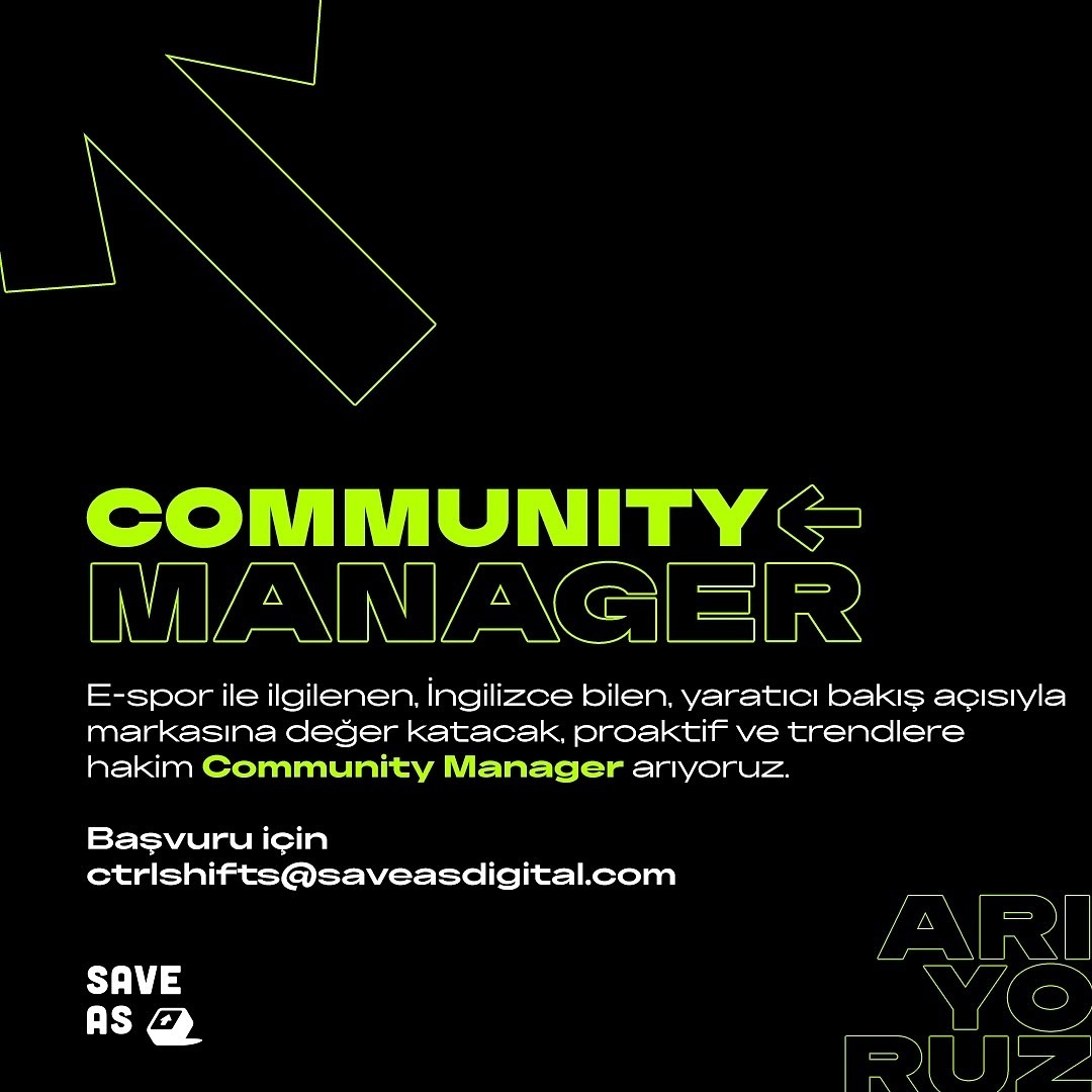 Community Manager iş ilanları Save As Digital Agency Save As Digital Agency, Community Manager Arıyor