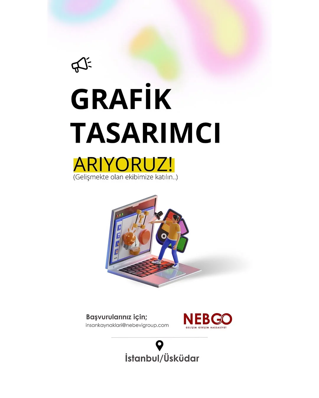 Grafik Tasarımcısı iş ilanları Nebgo Gelişim Nebgo Gelişim, Grafik Tasarımcısı Aranıyor