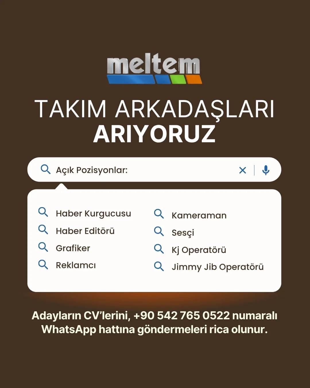 tv kanalına Takım Arkadaşları Meltem Tv, Takım Arkadaşları Arıyor