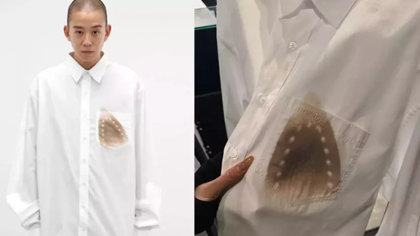 ütü yanığı gömlek