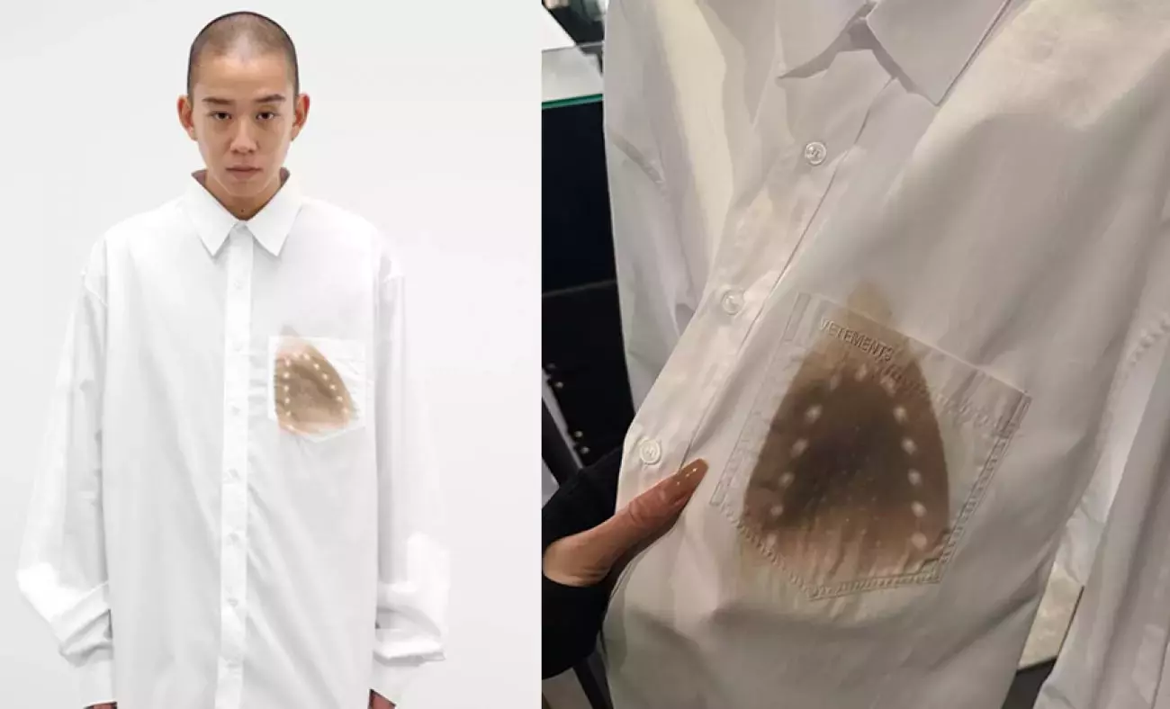 ütü yanığı gömlek